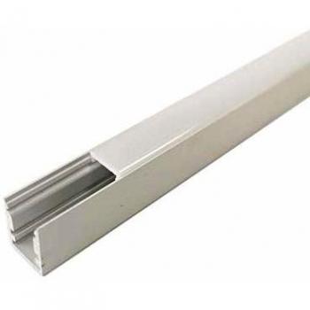 Barre Lumineuse en Aluminium de 1m pour Ruban LED avec Cache Blanc Opaque