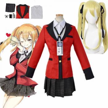 Anime Kakegurui Cosplay Meari Saotome Uniforme École Compulsive Gambler Set