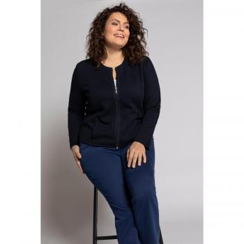 Felpa blu con zip scollo rotondo maniche lunghe donna taglia 48/50
