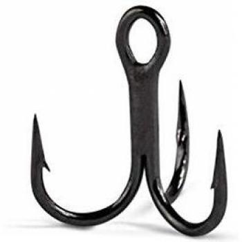 VMC 9651 X Short X Strong Round Hook, Black, Size 4
