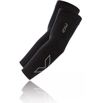 2XU Compression Arm Sleeves, Flex, Medium, Black/Grey, Unisex