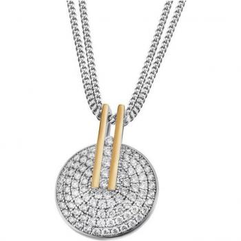 Firetti Silver‑Gold‑Kreis-Halskette – 1,3 mm dick, 45 cm lang