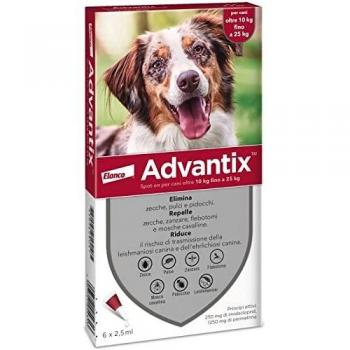Advantix Spot-On Cani da 10 a 25 kg 6 Pipette Monodose