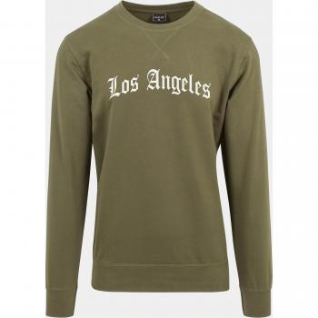Herren Sweatshirt Mister Tee – Rundhals, Los Angeles Wording, Grün, Größe M