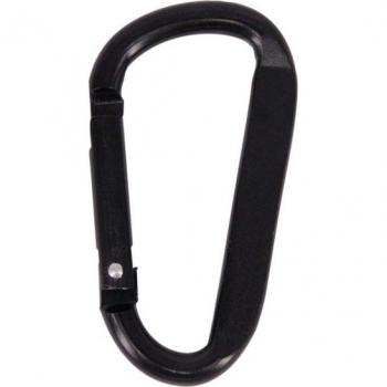 Black D-Ring Aluminum Carabiner Clip for Outdoor Travel