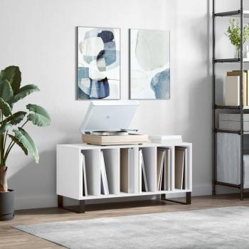 Record Storage Sideboard White 100x38x48 cm Engineered Wood