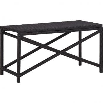 Banc de jardin noir 80 x 40 x 43 cm