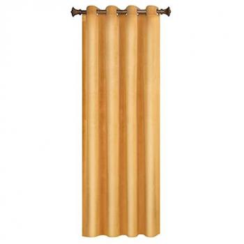 Woltu – rideau occultant velours jaune moutarde, dimensions 140 × 270 cm