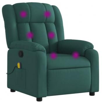 Fauteuil de massage en tissu vert foncé