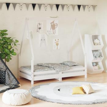 Pine 70x140 cm White Kids Bed Frame
