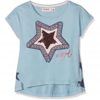 T-Shirt Fille, Desigual, Bleu (Azul Capri 5067), 3/4 ans