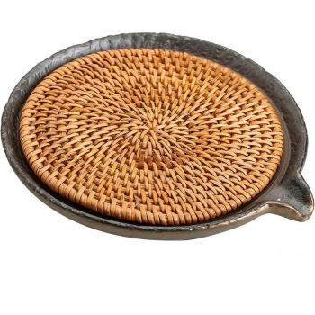 Large Round Rattan Tea Mat