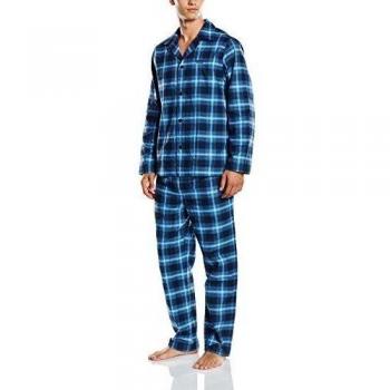 BOSS Hugo Boss Set de Regalo Pijama de Franela Cosy 4-Pijama de Dos Piezas Hombre, Azul