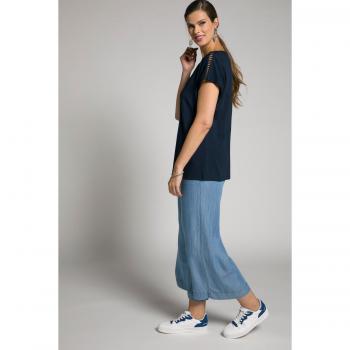 T-shirt donna blu taglia 64/66 con mezze maniche