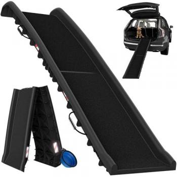 Rampe à escalier pour chien CADOCA®, noir, pliable, 156 × 40 × 16 cm