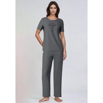 JOOP! Pyjama-Luxe: Schlafhose mit elegantem Cornflower-Muster, Tunnelzugbund, Eingrifftaschen