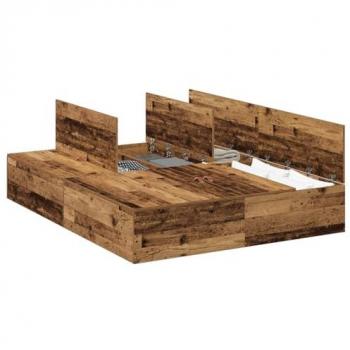 Cama de Almacenamiento de Madera Reciclada 150x200 cm