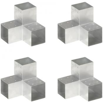 Conectores en Forma de Y 101x101 mm, Metal Galvanizado – 4 Piezas