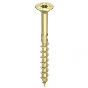 HECO TOPIX‑Plus Spanplattenschraube – 500 Stück – Stahl, gelb verzinkt – Senkkopf mit Frästasche – 4 × 35 mm