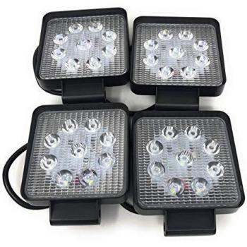 4x 27W LED Arbeitsleuchte quadratisch 9 LEDs 3W für Auto und Boot