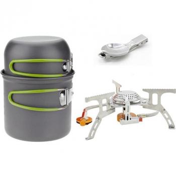 Compact Camping Pot and Stove Set for 1-2 People
