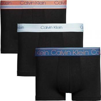 Calvin Klein 3 Pack Trunk Algodón Stretch Edición Limitada Negro con Vermount Slate/Soft Flair Talla X-Large
