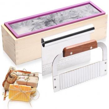Nicole Soap Mold for Handmade Soap with Wooden Box and Cutters