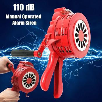 Red Aluminum Alloy 4.5 Inch Hand Crank Security Siren