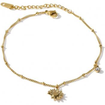 Gold Stainless Steel Daisy Chain Anklet