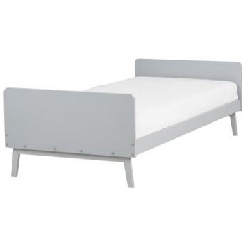 Bett 90 x 200 cm Grau Kiefernholz skandinavischer Stil