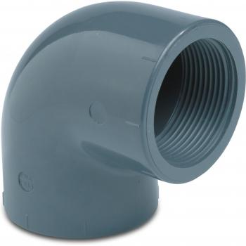 Profec 4 PVC-U 90° Elbow, Imperial Glue Socket, Grey, 16 Bar