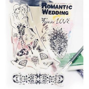 Tampon de gaufrage romantique mariage en silicone
