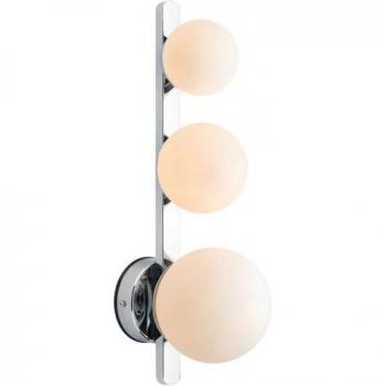 Markslojd Puro Lampada da Parete Globo 3 Cromo Opale IP44