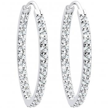 Elli Glamour‑Creolen – 925 Silber, diamantierte Kristalle, Damen