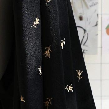 Black Gold Velvet Tablecloth Fabric