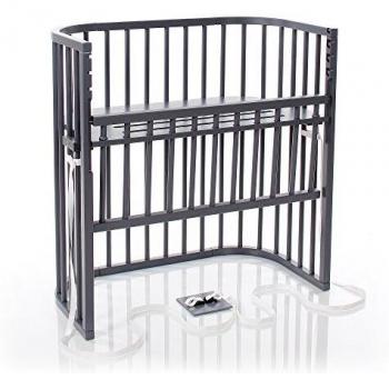 Umweltfreundliches BabyBay Boxspring Beistellbett – Buchenholz & Schiefergrau