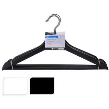 Percha Elegante de Madera Eucalipto con Acabado Blanco y Negro – Paquete de 4
