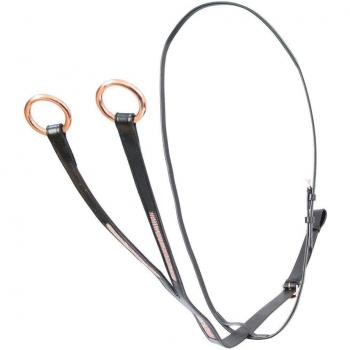 Leder-Martingale für Pferde und Ponys in Roségold/Schwarz von Hy Rosciano