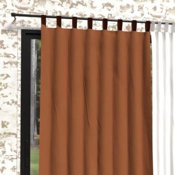 Rideau microfibre lavé 135×250 cm, pattes – Boheme Terra, Soleil d'Ocre