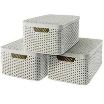 Contenitore Curver Style con copertura, 3 componenti, misura media, bianco