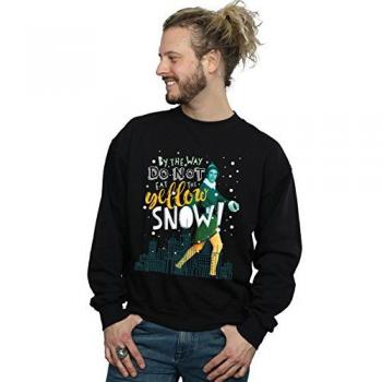 Felpa Uomo Elf Gialla con Design Neve