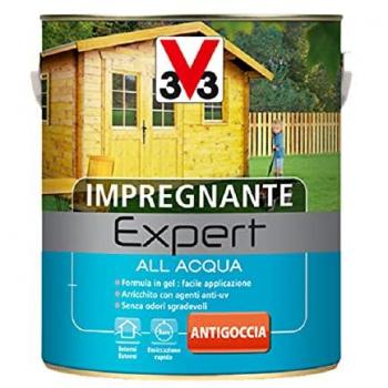 V33 Impregnante Legno Interno Esterno Gel Castagno Scuro 0,75 Lt