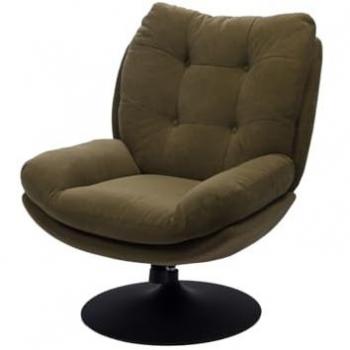 Fauteuil Amadeus Pivotant Kaki avec Cadre Noir
