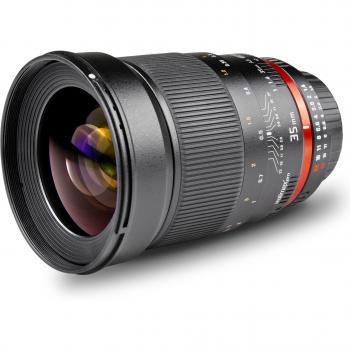 Walimex Pro 35mm f/1.4 Lente con Filettatura Filtro 77mm, Compatibile con Sistemi a Baionetta 4/3