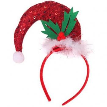Sombrero Curvo con Disco Navideño