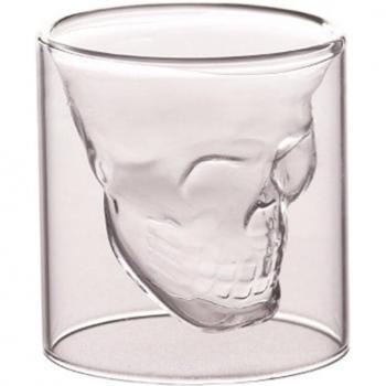 4PCS Skull Design Double Layer Drink Glasses