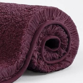 Fluffy Microfiber Bath Mat, Non Slip Bathroom Rug, Absorbent and Quick-drying, Machine Washable