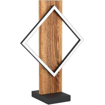 Cozy Cabin LED Table Light – Black with Brown Accents