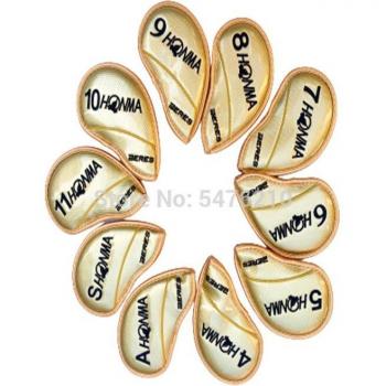 Ensemble haut de gamme 10 couvre-clubs de fer Honma – Polyuréthane avec broderie double face, couverture tige 4-11 AW SW