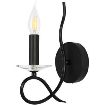 Apparecchio luminoso a candela in spirale, luce E14, tono nero – Design chic